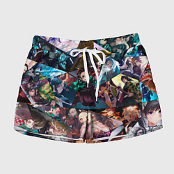 Шорты женские Kimetsu no aiba Все персонажи, цвет: 3D-принт