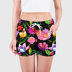 Шорты женские Цветочный узор Floral pattern, цвет: 3D-принт — фото 2
