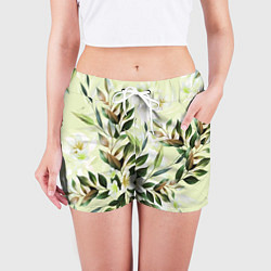 Шорты женские Цветы Липовый Сад, цвет: 3D-принт — фото 2