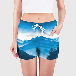 Шорты женские Горы Лес, цвет: 3D-принт — фото 2