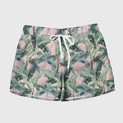 Женские шорты Листья Пальм Нарисованные Карандашом