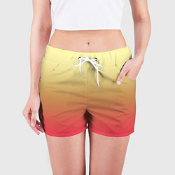 Шорты женские Красно-желтый градиент, цвет: 3D-принт — фото 2