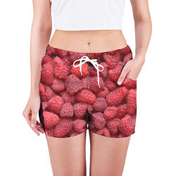 Шорты женские Малина - ягоды, цвет: 3D-принт — фото 2