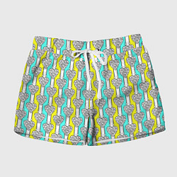 Женские шорты Striped multicolored pattern with hearts