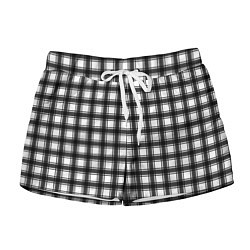 Шорты женские Black and white trendy checkered pattern, цвет: 3D-принт