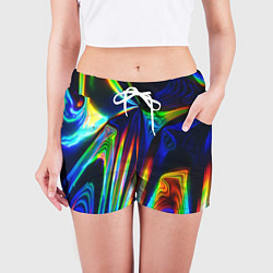 Шорты женские Волнообразные абстрактные линии, цвет: 3D-принт — фото 2