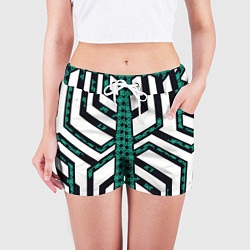 Шорты женские Киберпанк сеть, цвет: 3D-принт — фото 2