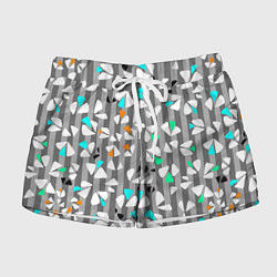 Женские шорты Abstract pattern on striped gray background