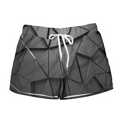 Шорты женские Треугольники серые, цвет: 3D-принт