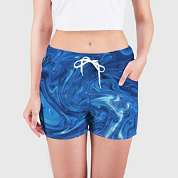 Шорты женские Волновые разводы на поверхности воды, цвет: 3D-принт — фото 2