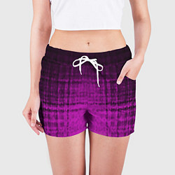 Шорты женские Абстрактный мозаичный черно - пурпурный узор, цвет: 3D-принт — фото 2