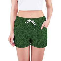 Шорты женские Зеленая камуфляжная трава, цвет: 3D-принт — фото 2