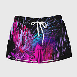 Женские шорты Абстрактное множество розовых, фиолетовых и синих