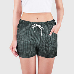 Шорты женские Кожа крокодила - fashion, цвет: 3D-принт — фото 2