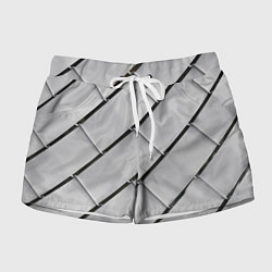 Женские шорты Серый блоковый металлический паттерн