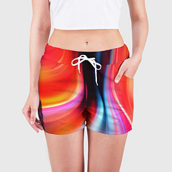 Шорты женские Радужные волны, цвет: 3D-принт — фото 2