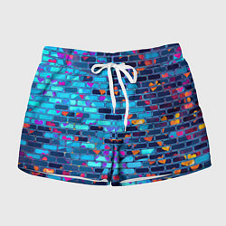 Шорты женские Кирпичные сердца, цвет: 3D-принт