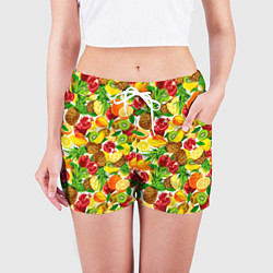 Шорты женские Fruit abundance, цвет: 3D-принт — фото 2