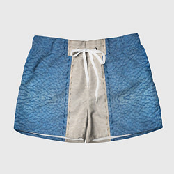 Шорты женские Кожа синяя белая, цвет: 3D-принт