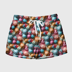 Шорты женские Сочный узор из мороженного, цвет: 3D-принт