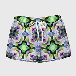 Шорты женские Разноцветная мраморная мозаика, цвет: 3D-принт
