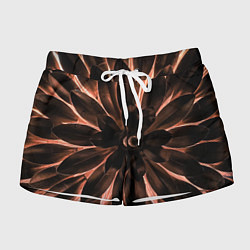Шорты женские Тёмный цветочный паттерн, цвет: 3D-принт