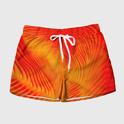 Шорты женские Фантазия в красном и желтом, цвет: 3D-принт