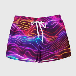 Женские шорты Цветные неоновые волны