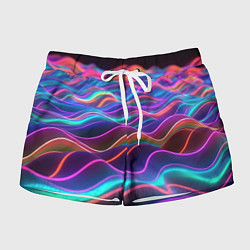 Женские шорты Синие и фиолетовые волны