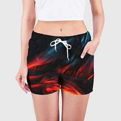 Шорты женские Red black abstract, цвет: 3D-принт — фото 2
