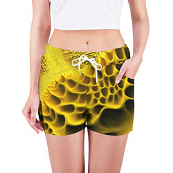 Шорты женские Yellow background, цвет: 3D-принт — фото 2