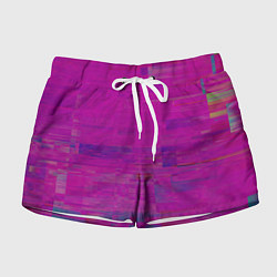 Шорты женские Фиолетово византийский глитч, цвет: 3D-принт