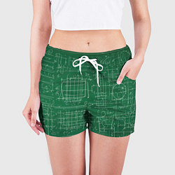 Шорты женские Школьная доска, цвет: 3D-принт — фото 2