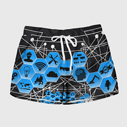 Шорты женские Виртуальный мир, цвет: 3D-принт