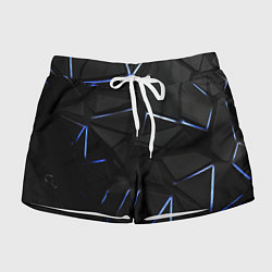 Шорты женские Black texture neon line, цвет: 3D-принт
