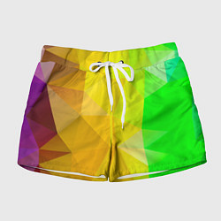 Женские шорты Жёлто-зелёная геометрия