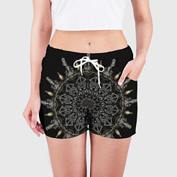 Шорты женские Большая костяная мандала, цвет: 3D-принт — фото 2