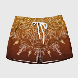 Женские шорты Большая костяная мандала
