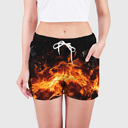 Шорты женские Огненная текстура, цвет: 3D-принт — фото 2