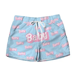 Шорты женские Baby - Barbie style: blue pattern, цвет: 3D-принт