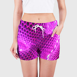 Шорты женские Розовые объемные соты, цвет: 3D-принт — фото 2
