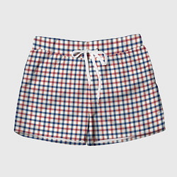Женские шорты Полосатый сине-красный клетчатый