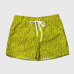 Шорты женские Паттерн жёлтый в чёрную крапинку, цвет: 3D-принт
