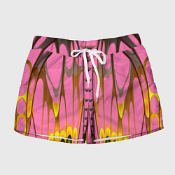 Шорты женские Розовый бабочкин мотив, цвет: 3D-принт