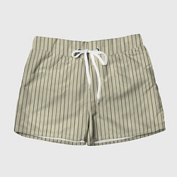 Шорты женские Серо-бежевый широкая полоска, цвет: 3D-принт