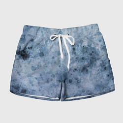 Шорты женские Абстракция - сине-серая грусть, цвет: 3D-принт