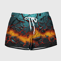 Шорты женские Разлом неоновых плит, цвет: 3D-принт