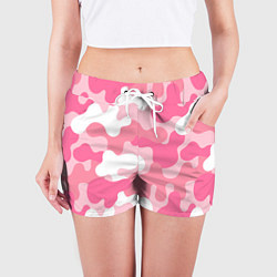 Шорты женские Камуфляж розовый, цвет: 3D-принт — фото 2