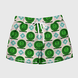 Шорты женские Круг логотип и ромб, цвет: 3D-принт