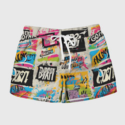 Шорты женские Абстрактный поп арт, цвет: 3D-принт